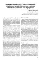 Increased competition: a pretext to exclude disabled persons and encourage practices of exclusion, isolation and segregation
