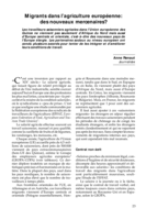 Migrants dans l'agriculture européenne: des nouveaux mercenaires?