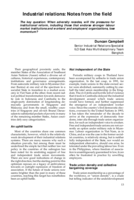 Industrial relations: notes from the field
