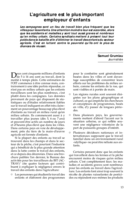 L'agriculture est le plus important employeur d'enfants