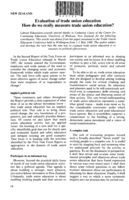 New Zealand: evaluation of trade union education : how do we really measure trade union education?