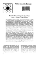 Planifier l'éducation par des techniques visant à résoudre les problèmes
