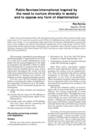 Public Services International inspired by the need to nurture diversity in society and to oppose any form of discrimination