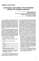 Convergence and content in the information society: the Canadian experience