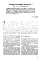 Migrants in European agriculture: the new mercenaries?