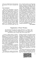Organisation of rural workers