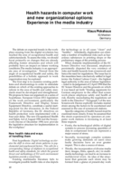 Health hazards in computer work and new organizational options: experience in the media industry