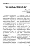 Social dialogue in Hungary: what comes after the decade of central tripartism?