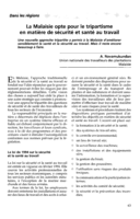 La Malaisie opte pour le tripartisme en matière de sécurité et santé au travail