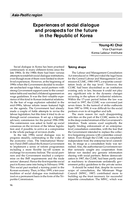 Experiences of social dialogue and prospects for the future in the Republic of Korea