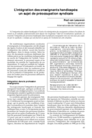 L'intégration des enseignants handicapés: un sujet de préoccupation syndicale