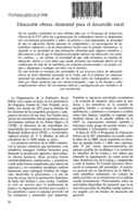 Educación obrera elemental para el desarrollo rural