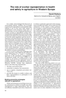 The role of worker representation in health and safety in agriculture in Western Europe