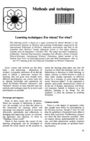 Learning techniques: for whom? For what?