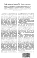 Trade unions and schools: the Danish experience