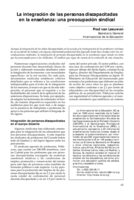 La integración de las personas discapacitadas en la enseñanza: una preocupación sindical