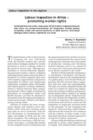 Labour inspection in Africa: promoting worker rights