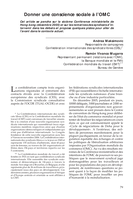 Donner une conscience sociale à l'OMC
