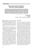 Improving health and safety: new law for New Zealand