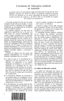 L'évolution de l'éducation syndicale en Australie