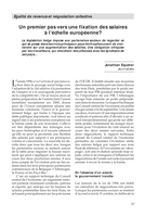 Un premier pas vers une fixation des salaires a l'échelle européenne?