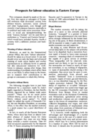 Prospects for labour education in Eastern Europe