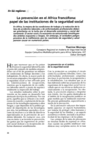 La prevención en el Africa francófona: papel de las instituciones de la seguridad social