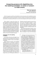 Integrating persons with disabilities into the teaching profession: a matter of concern to trade unions