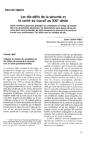 Les dix défis de la sécurité et la santé au travail au XXIème siècle