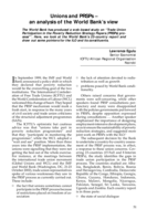 Unions and PRSPs: an analysis of the World Bank's view