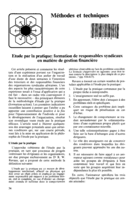 Etude par la pratique: formation de responsables syndicaux en matière de gestion financière