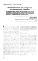 Es necesario saber: asilo, inmigración y trabajadores del transporte