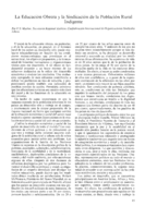 La educación obrera y la sindicación de la población rural indigente