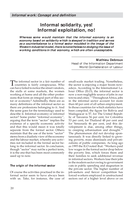 Informal solidarity, yes! Informal exploitation, no!