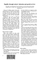 Equality through workers' education and special services