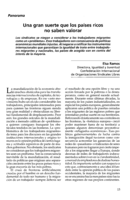 Una gran suerte que los países ricos no saben valorar