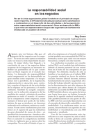 La responsabilidad social en los negocios