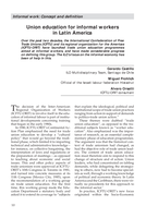 Union education for informal workers in Latin America