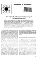 Les enjeux de l'éducacion ouvrière ou le pari de l'apprentissage actif