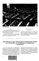 Aplicación de la carta Africana para la participación popular en el desarrollo y la transformación: seguimiento y perspectivas