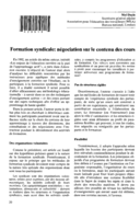 Formation syndicale: négotiation sur le contenu des cours