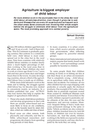 Agriculture is biggest employer of child labour