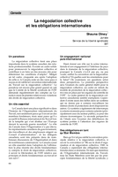 La négociation collective et les obligations internationales: Canada