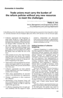 Trade unions must carry the burden of the reform policies without any new resources to meet the challenges: economies in transition