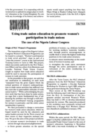 Using trade union education to promote women's participation in trade unions: the case of the Nigeria labour congress