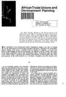 African trade unions and development planning