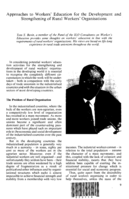 Approaches to workers' education for the development and strengthening of rural workers' organisations
