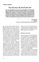 Pour des lieux de travail plus sûrs