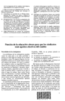 Función de la educación obrera para que los sindicatos sean agentes efectivos del cambio