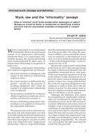 Work, law and the "informality" concept